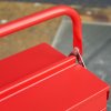 DURHAND Metal Tool Box 3 Tier 5 Tray Professional Portable Storage Cabinet Workshop Cantilever Toolbox with Carry Handle, 56cmx20cmx34cm, Red