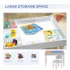 HOMCOM kids Table and Chair Set 2 in 1 Activity Play Table for Bricks Toddler Furniture w/Storage Space, Ideal for Reading, Arts & Crafts - Grey