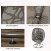 Outsunny Swivel Egg Chair with Cushions, Foldable Basket Seat and Metal Frame, Indoor Outdoor Lounge Chair for Balcony, Poolside, Patio and Living Room, Sand Brown
