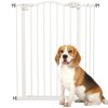 PawHut Pressure Fit Dog Stair Gate No Drilling Safety Gate Auto Close for Doorways, Hallways, 74-87cm Adjustable, 94cm Tall, White