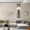 HOMCOM Metal Wall Art 107cm Modern Decorative Mirror Decor Hanging Home Wall Sculptures for Living Room Bedroom Dining Room, Gold