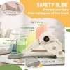 AIYAPLAY Kids Slide with Basketball Hoop, 3-in-1 Toddler Slide with Climber for Indoor, Foldable Freestanding Slide for Toddlers, Ages 2-5 Years, Cream White