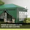 Outsunny 3 x 6 m Pop Up Gazebo with Sides and Windows, Height Adjustable Wedding Camping Party Tent Canopy Marquee with Storage Bag for Garden, Event, Green