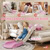 AIYAPLAY Kids Slide, Indoor Toddler Sofa Slide with Extended Length for Bed, Stairs, Easy to Assemble and Store, Pink