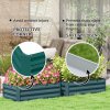 Outsunny Set of 2 Raised Garden Bed, Outdoor Planter Box with Galvanised Steel Frame for Growing Vegetables, Flowers and Herbs, 100 x 60 x 30cm, Green