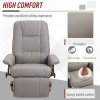 HOMCOM Manual Recliner Chair Armchair Sofa with Faux Leather Upholstered Wooden Base for Living Room Bedroom, Grey