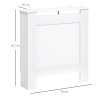 HOMCOM Wooden Radiator Cover Heating Cabinet Modern Home Furniture Grill Style  White Painted (Small)