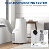 HOMCOM 14000 BTU Portable Air Conditioner, 3 in 1 Dehumidifier Cooling Fan, with Sleep Mode, Remote, LED Display, 24H Timer, Wheels, 40m², Window Venting Kit, A Energy Efficiency, White