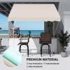 Outsunny Balcony 3 x 1.5m Manual Adjustable Awning, DIY Patio Clamp Awning Canopy, Retractable Shade Shelter Easy to Move for Balcony, Beige