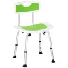 HOMCOM Shower Chair for the Elderly and Disabled, 6-Level Height Adjustable Shower Stool with Backrest, Curved Seat, Anti-slip Foot Pads and Shower Head Holder