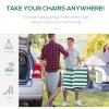 Outsunny Reclining Garden Chair Set of 2, 5-Level Adjustable Zero Gravity Chairs with Cushions, Folding Sun Lounger Garden Recliner Chairs with Armrests for Outdoor, Patio, Green Stripe