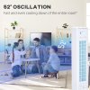 HOMCOM Portable Air Cooler, 3L Tank Evaporative Ice Cooling Tower Fan with 3 Modes, 3 Speeds, Remote, Timer, 60° Oscillating, Portable Swamp Cooler for Home Bedroom, White