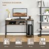 HOMCOM Computer Desk with Storage, 120 x 60cm Home Office Desk with 2 Shelves and Steel Frame, Writing Table for Living Room, Study