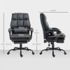 HOMCOM Executive Office Chair with Footrest, PU Leather High Back Desk Chair with Lumbar Support, Swivel Computer Chair with Adjustable Height and Padding Armrests, Black
