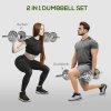 SPORTNOW 20kg Adjustable Weights Dumbbells Set, 2-in-1 Dumbbells and Barbell with Non-Slip Handle, Free Weights Set for Home Gym, Weight Lifting and Strength Training