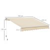 Outsunny 3.5x2.5m Manual Awning Window Door Sun Weather Shade w/ Handle Thick Retractable Canopy Outdoor Garden Shield Beige