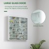 HOMCOM 7-Tier Wall Mounted Display Cabinet, Display Case with 6 Adjustable Shelves, Glass Doors for Home Office Ornaments 83x80cm, White