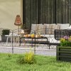 Outsunny Decoration Garden Fence, 24in x 12ft Outdoor Picket Fence Panels, 6PCs Rustproof Metal Wire Landscape Flower Bed Border Edging Animal Barrier, Black