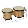 HOMCOM Wooden Bongo Drum Set ??7.75