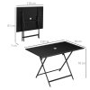 Outsunny Folding Outdoor Dining Table for 6, Rectangle Garden Table Tempered Glass Top with Parasol Hole Garden Lawn Backyard, 110 x 70 x 70 cm