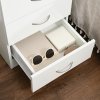 HOMCOM Bedside Table with 3 Drawers, Modern Wood Nightstand, Side Table with Anti-tipping Design for Bedroom, White