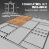 Outsunny 13 x 11ft Metal Garden Shed, Outdoor Storage Tool House with Ventilation Slots, Foundation Kit and Lockable Double Doors, Grey