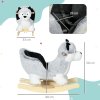 HOMCOM Husky Baby Rocking Horse for Toddlers, Plush Wooden Child Rocking Animal with Sound, Seatbelt, Gift for Ages 18-36 Months, Kids Ride-On Toy for Indoor Use - Grey