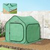 Outsunny Mini Pop Up Greenhouse with Reinforced PE Cover, Foldable Small Greenhouse with Zipper Door for Indoor Outdoor, 150 x 148 x 148 cm, Green