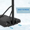 SPORTNOW Height Adjustable Basketball Hoop and Stand, Freestanding Basketball Stand, Net, System with Wheels, Enlarged Base, P Backboard for teenager, 1.82-2.13(m) - Black