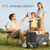 Outsunny 41L Festival Trolley on Wheels, Small Garden Folding Trolley Cart, 60kg Heavy Duty Collapsible Folding Wagon with Adjustable Handle and Carrying Bag for Beach, Camping, Festival, Grey