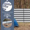 Outsunny 4 Pole Camping Windbreaks, Beach Wind Shield Shelter with Carry Bag and Steel Poles, Outdoor Caravan Privacy Shield, 540cm x 150cm, Grey and White