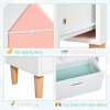HOMCOM Kids Children Wooden Bookcase w/Drawer Bedroom Furniture Bookshelf Storage Rack Display Unit Toys Games Organisation Cabinet Pink Blue Back Panel 50 x 30 x 142 cm
