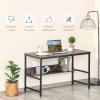 HOMCOM Computer Desk with Storage Shelf, 120 x 60cm Home Office Desk with Metal Frame, Study Table, Easy Assembly