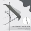 Outsunny 2.5 x 1.2m Free Standing Retractable Awning, Non-Screw Patio Sun Shade Shelter with Support Pole Stand and UV Resistant Fabric, for Window, Door, Porch, Deck, Dark Grey
