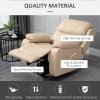 HOMCOM PU Leather Massage Recliner Chair with 8 Points and Heat, Manual Reclining Chair with Swivel Base, Footrest and Remote, Rocking Armchair, Beige
