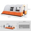 Outsunny 5-6 Man Camping Tent, 3000mm Waterproof Tunnel Family Tent Shelter with Bedroom and Adjustable Living Room, Easy Setup with Carry Bag, Cream and Orange