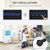 HOMCOM Portable Air Cooler with 15 Litre Water Tank, Oscillation, LED Display, Remote Control, 7.5 Hour Timer, Evaporative Air Cooler Fan with 3 Speeds, 3 Modes, Ice Packs, for Home Office