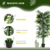 Outsunny 6ft Artificial Bamboo Tree Plant Greenery in A Pot for Home Office Planter 1.8M