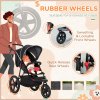 HOMCOM Baby Stroller Pushchairs 2 in 1 Lightweight Travel Pram Buggy Foldable with Reversible Seat, Fully Reclining Backrest, from 0 to 3 Years, 0 to15kg - Black