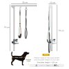 PawHut Foldable Pet Grooming Arm w/ Clamp 30 Inch Height Adjustable, Dog Grooming Loop, Two No Sit Haunch Holders for Small Medium Dogs, Sliver