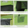 Outsunny Two Room Camping Tent w/ Porch for 4-8 Man, Camping Backpacking Shelter w/ Mesh Windows, Zipped Doors, Lamp Hook & Portable Carry Bag