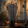 HOMCOM 195cm Winged Grim Reaper Outdoor Halloween Decoration, Halloween Animatronic with Sound Activated, Light Up Eyes, Sound Effects, Animated Prop for Haunted House