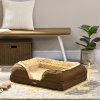 PawHut Dog Sofa Bed Pet Bed Dog Mattress with Removable Washable Cover, Anti-Slip Bottom, for Small Sized Dogs, 70L x 50W x 18Hcm - Brown