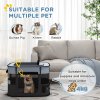 PawHut Dog Pen, Pet Playpen, Portable Foldable Dog Cat Playpen Soft Pet Cage with Storage Bag for Puppies, Rabbits, Kittens, Guinea Pigs, 74 x 60 x 45cm - Grey