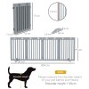 PawHut Freestanding Pet Gate 4 Panel Dog Barrier Folding Safety Fence with Support Feet up to 204cm Long 75cm Tall for Doorway Stairs, Grey