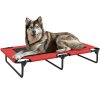 PawHut Raised Dog Bed, Portable Elevated Pet Cot with Breathable Mesh for Indoor Outdoor, for Large Dogs, 107 x 61 x 20 cm, Red