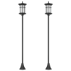 Outsunny 2 Pack 1.8m Garden Lamp Post Lights, LED Outdoor Solar Post Lights, Waterproof IP44 for Patio, Garden, Pathway, Cool White