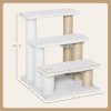 PawHut Pet Stair, Cat Tree with 3-step Climb Ladder, Scratching Posts, Platforms, Toy Ball, for Indoor Elderly Cats Kittens, White