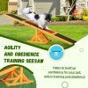 PawHut Wooden Pet Seesaw for Big Dogs, Agility Training Equipment for Dogs with Anti-Slip surface, 180 x 30 x 30cm - Natural