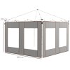 Outsunny Gazebo Side Panels with Zipped Doors and Windows, for 3x3(m) or 3x6m Pop Up Gazebo, 2 Pack Sides Replacement, Grey
